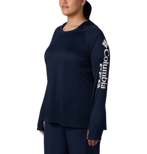 Hanorac Cu Gluga Columbia PFG Tidal Tee Dama Bleumarin | Plus Size YW891Q7S0